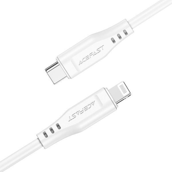 Кабель ACEFAST C3-01 Type-C to iP 3A, 30W, TPE, TPE connectors, White 6974316280811 фото