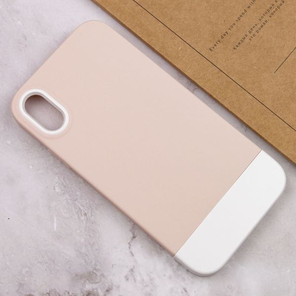 Чехол TPU+PC Bichromatic для Apple iPhone XR (6.1") Grey-beige / White 555-03910 фото