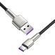 Кабель Baseus Cafule Series Metal Data Cable USB to Type-C 66W 0.25m Black CAKF000001 фото 3