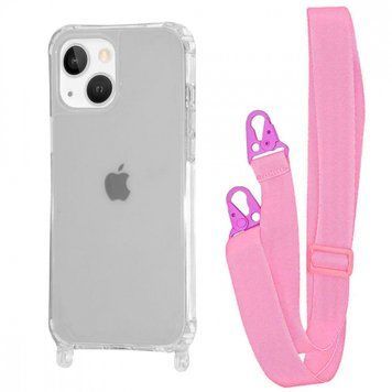 Чехол WAVE Clear Case With Strap для Iphone 13 Pink 208-05228 фото