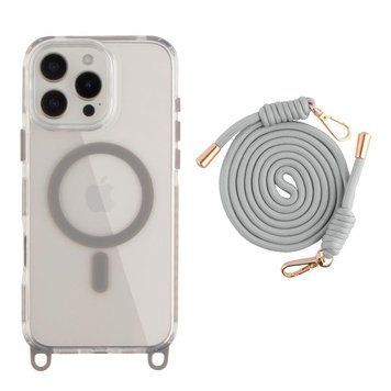 Чехол TPU+PC LanyardCase with MagSafe для iPhone 16 Pro Max Titanium grey 214-03212 фото