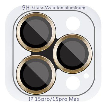 Защитное стекло Metal Classic на камеру для Apple iPhone 16 Pro (6.3") / 16 Pro Max (6.9") Gold 204-00452 фото