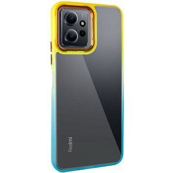Чехол TPU+PC Fresh sip series для Xiaomi Redmi 12 Бирюзовый / Оранжевый 777-06611 фото