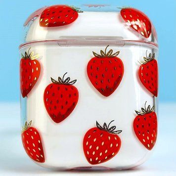 Чохол Clear Case Strong Design №1 для навушників AirPods 1/2 Strawberry 203-00480 фото