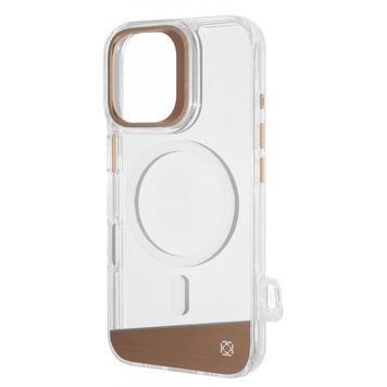 Чехол Kajsa Aluminium Shield with Magnetic Ring iPhone 16 Light gold 656-08130 фото