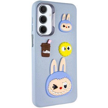 Чехол TPU Leather Toys для Samsung Galaxy A15 4G/5G / M15 5G Labubu / Blue 555-00937 фото