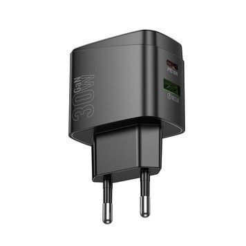 Сетевое зарядное устройство HOCO CS61A Bright PD30W+QC3.0 charger (EU) Black 6942007638425 фото