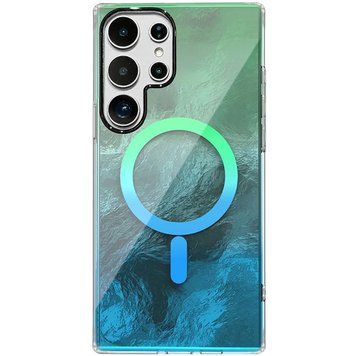 Чехол TPU Shiny Mountain (MagFit) для Samsung Galaxy S25 Ultra Green / Blue 555-02829 фото