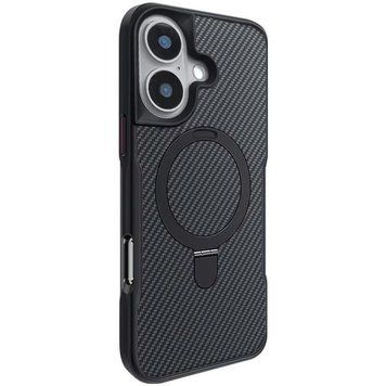 TPU+PC чехол Metal Buttons with MagSafe Carbon Ring для Apple iPhone 16 (6.1") Black 777-08086 фото