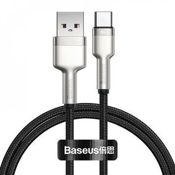 Кабель Baseus Cafule Metal Data Type-C 66W (1m) Black CAKF000101 фото