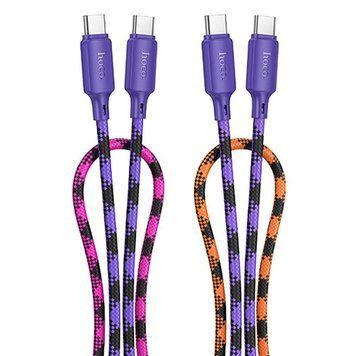 Дата кабель Hoco X116 Meridian Type-C to Type-C 60W (1m) Gradient Purple Mix ILSO-00000079041-2 фото