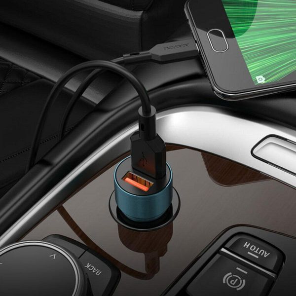 Автомобильное зарядное устройство BOROFONE BZ19 Wisdom dual port car charger set(Micro) Sapphire Blue 656-00292 фото