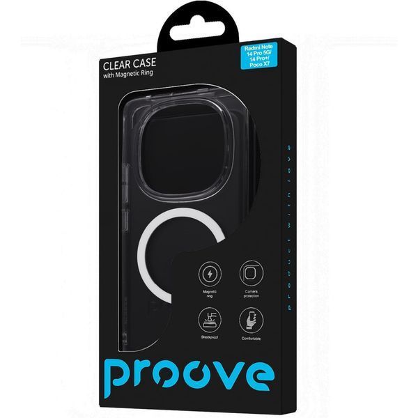 Чехол Proove Clear Case with Magnetic Ring Xiaomi Redmi Note 14 Pro 5G/14 Pro+/Poco X7 Ttransparent 656-04335 фото