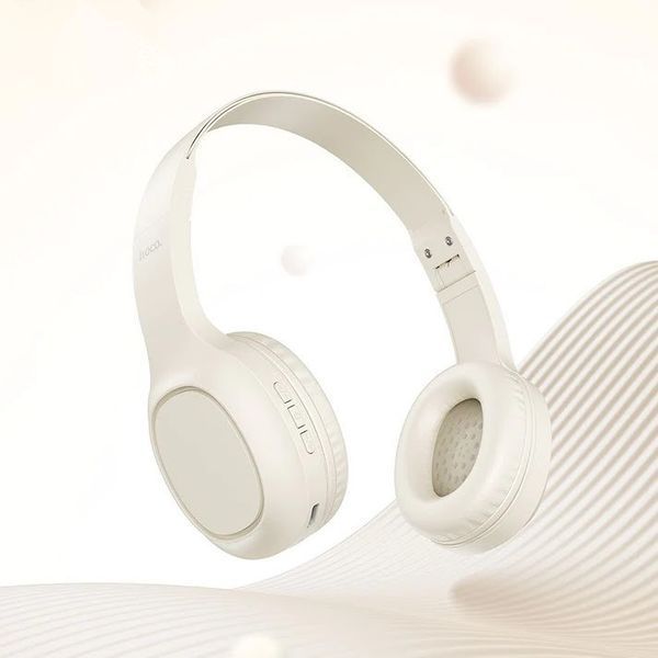 Бездротові накладні навушники HOCO W46 Charm BT headset Milky White 6942007601702 фото