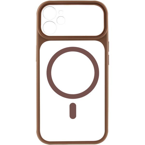 Чохол TPU+PC GETMAN Moon Clear with MagSafe для Apple iPhone 12 (6.1") Brown 656-08456 фото