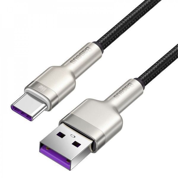 Кабель Baseus Cafule Metal Data Type-C 66W (1m) Black CAKF000101 фото