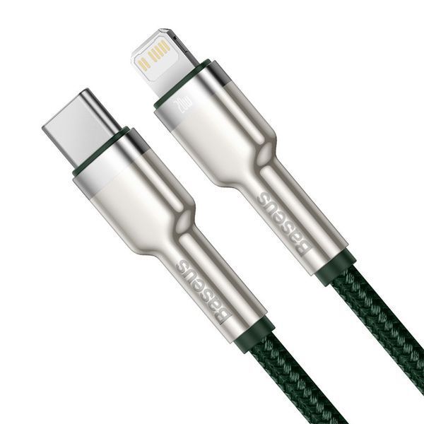 Кабель Baseus Cafule Series Metal Data Cable Type-C to iP PD 20W 1m Green CATLJK-A06 фото