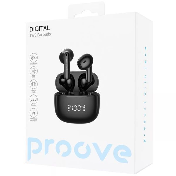 Бездротові навушники Proove Digital TWS (APP) Black 202-00450 фото