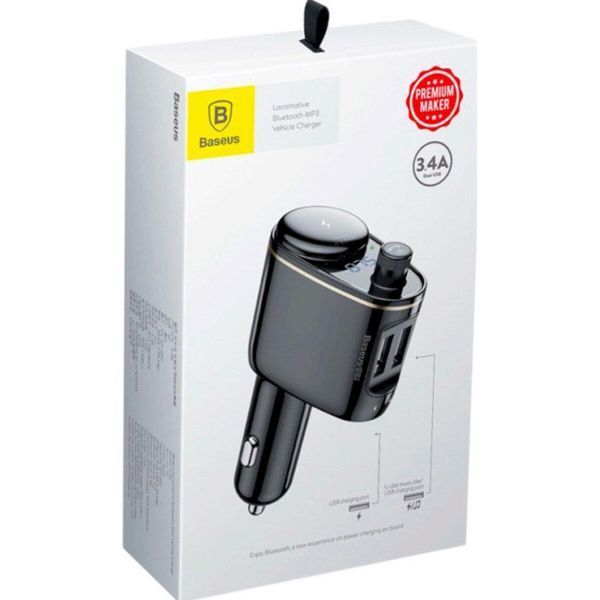 Автомобільний зарядний пристрій з FM-модулятор Baseus S-06 Car Bluetooth MP3 Player Black 656-00565 фото