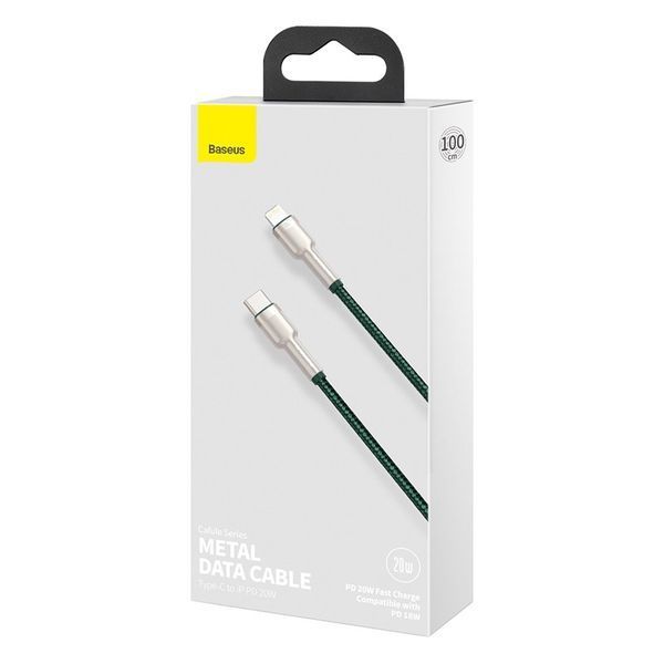 Кабель Baseus Cafule Series Metal Data Cable Type-C to iP PD 20W 1m Green CATLJK-A06 фото