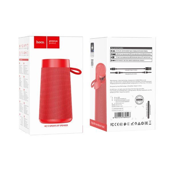 Портативная колонка HOCO HC13 Sports BT speaker Red 656-00776 фото