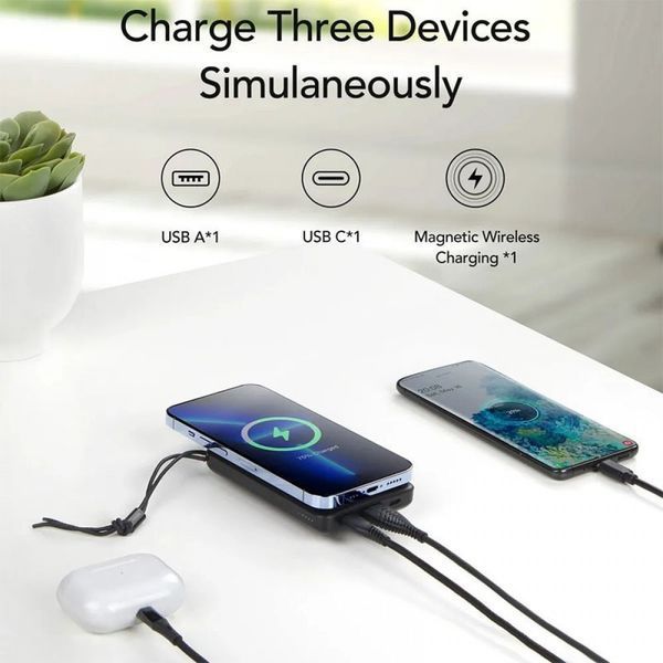 Зовнішній акумулятор VEGER Wireless 10000mAh 38.5Wh 3.85V Black 216-00137 фото