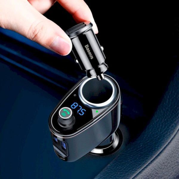 Автомобільний зарядний пристрій з FM-модулятор Baseus S-06 Car Bluetooth MP3 Player Black 656-00565 фото