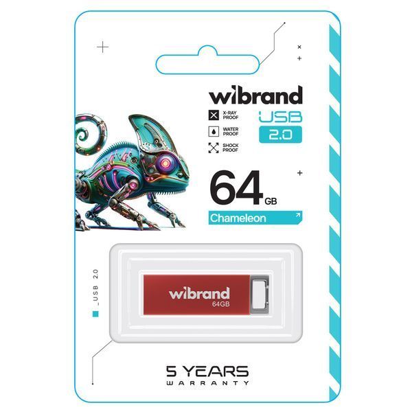 Флеш-накопичувач Wibrand USB 2.0 Chameleon 64Gb Red WI2.0/CH64U6R фото