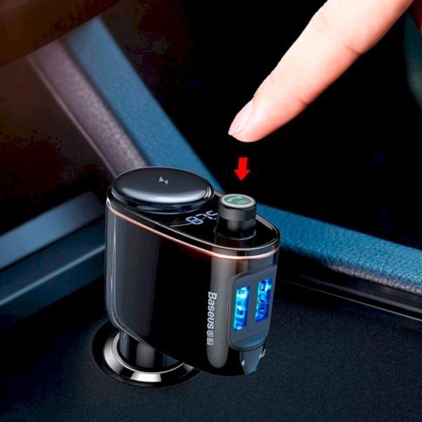 Автомобільний зарядний пристрій з FM-модулятор Baseus S-06 Car Bluetooth MP3 Player Black 656-00565 фото