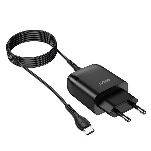 МЗП Hoco C72Q Glorious QC3.0 18W (1USB-A) + кабель USB to Type-C Чорний ILSO-00000041732-2 фото