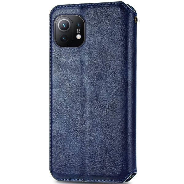 Шкіряний чохол-книжка GETMAN Cubic для Xiaomi Mi 11 Синій 555-01934 фото