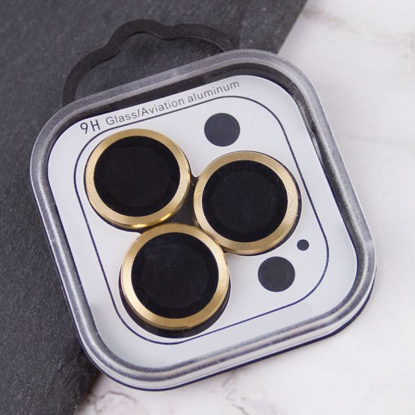 Захисне скло Metal Classic на камеру для Apple iPhone 16 Pro (6.3") / 16 Pro Max (6.9") Gold 204-00452 фото