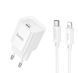 Мережевий зарядний пристрій з кабелем HOCO C146A Charm single port PD20W charger set (C to iP) (EU) White 6942007630252 фото 1