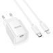 Мережевий зарядний пристрій з кабелем HOCO C146A Charm single port PD20W charger set (C to iP) (EU) White 6942007630252 фото 5