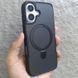 TPU+PC чехол Metal Buttons with MagSafe Carbon Ring для Apple iPhone 16 (6.1") Black 777-08086 фото 3