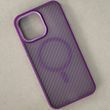 Чехол Wavy Pattern Matte Corrugated Camera Magnetic для iPhone 15 Pro Violet 214-02461 фото