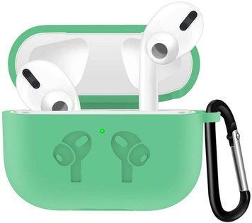 Силіконовий чохол з карабіном для навушників AirPods Pro 2 Green 203-00119 фото