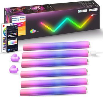 Настінний світильник Lines SAL-013B Bluetooth USB interface with app (6+2 pcs) white 656-03721 фото