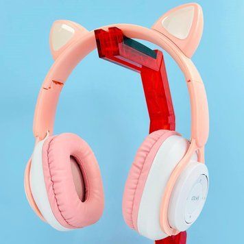 Беспроводные наушники с кошачьими ушками QC-11 Cat Ear Розовые 202-00364 фото