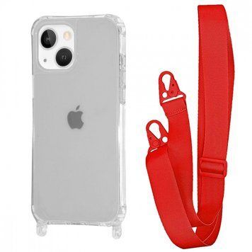 Чехол WAVE Clear Case With Strap для Iphone 13 Red 208-05229 фото