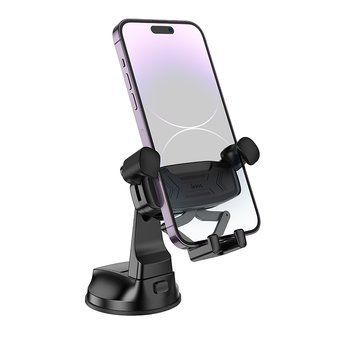 Автотримач для телефона HOCO H67 Gamble gravity linkage car holder(center console) Black 6942007641210 фото