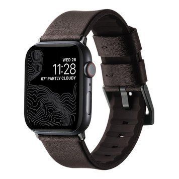 Ремешок для Apple Watch Leather+Silicone 38/40/41 mm Coffe Black 212-02224 фото