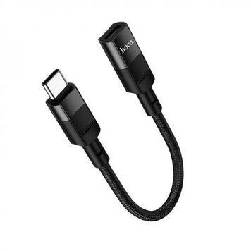 Кабель HOCO U107 Type-C male to iPhone female adapter cable(L=0.1m) Black 656-02526 фото