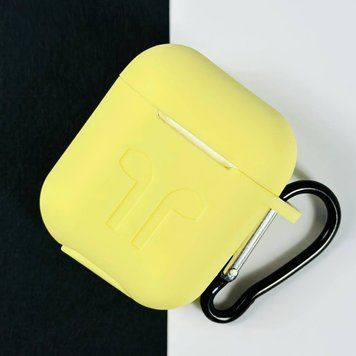 Силіконовий чохол із карабіном для навушників AirPods 2 Yellow 203-00431 фото