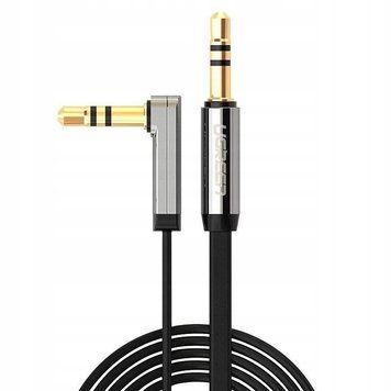 Аудіокабель UGREEN AV119 3.5mm male to 3.5mm male, Straight to angle flat Cable,TPE, 1m Black UGR-10597 фото