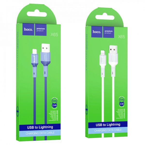 Кабель для заряджання та передачі даних Hoco X65 USB to Lightning Білий 1 м 209-00056 фото