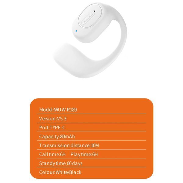 Bluetooth-гарнитура WUW R189 TWS White 202-00395 фото