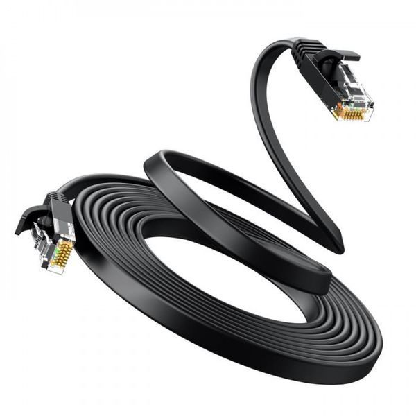Мережевий кабель UGREEN Cat 6 U/UTP Lan Flat Cable 1m (Black) UGR-50173 фото