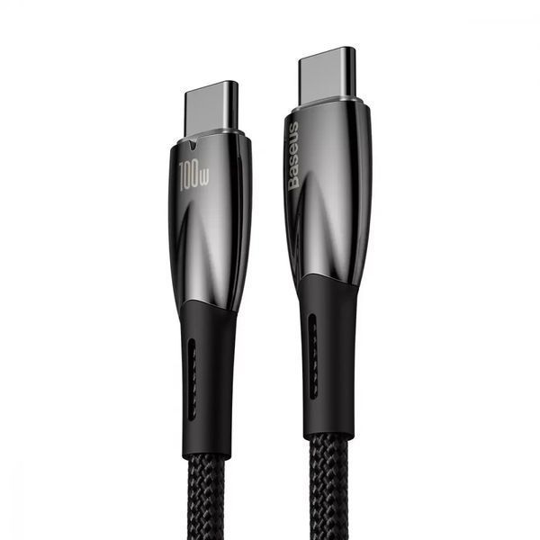 Кабель Baseus Glimmer Series Fast Charging Type-C to Type-C 100W (1m) Black 209-00219 фото