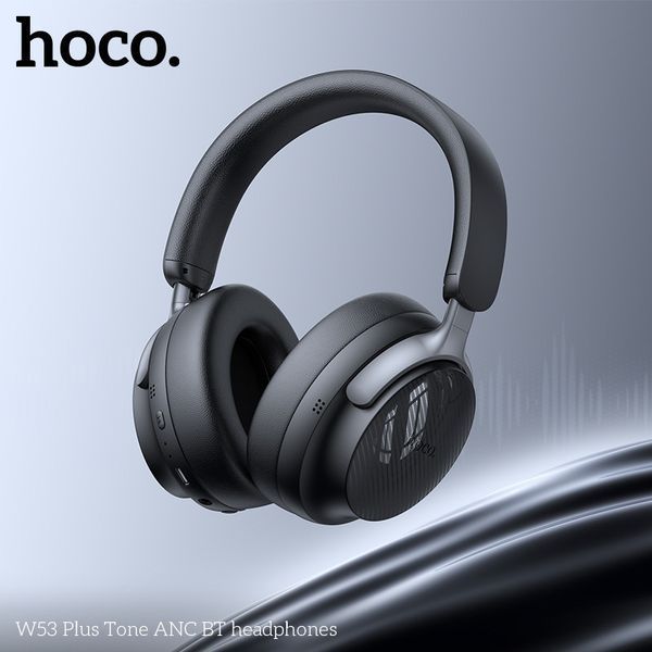 Беспроводные накладные наушники HOCO W53 Plus Tone ANC BT headphones Classic Black 6942007646604 фото
